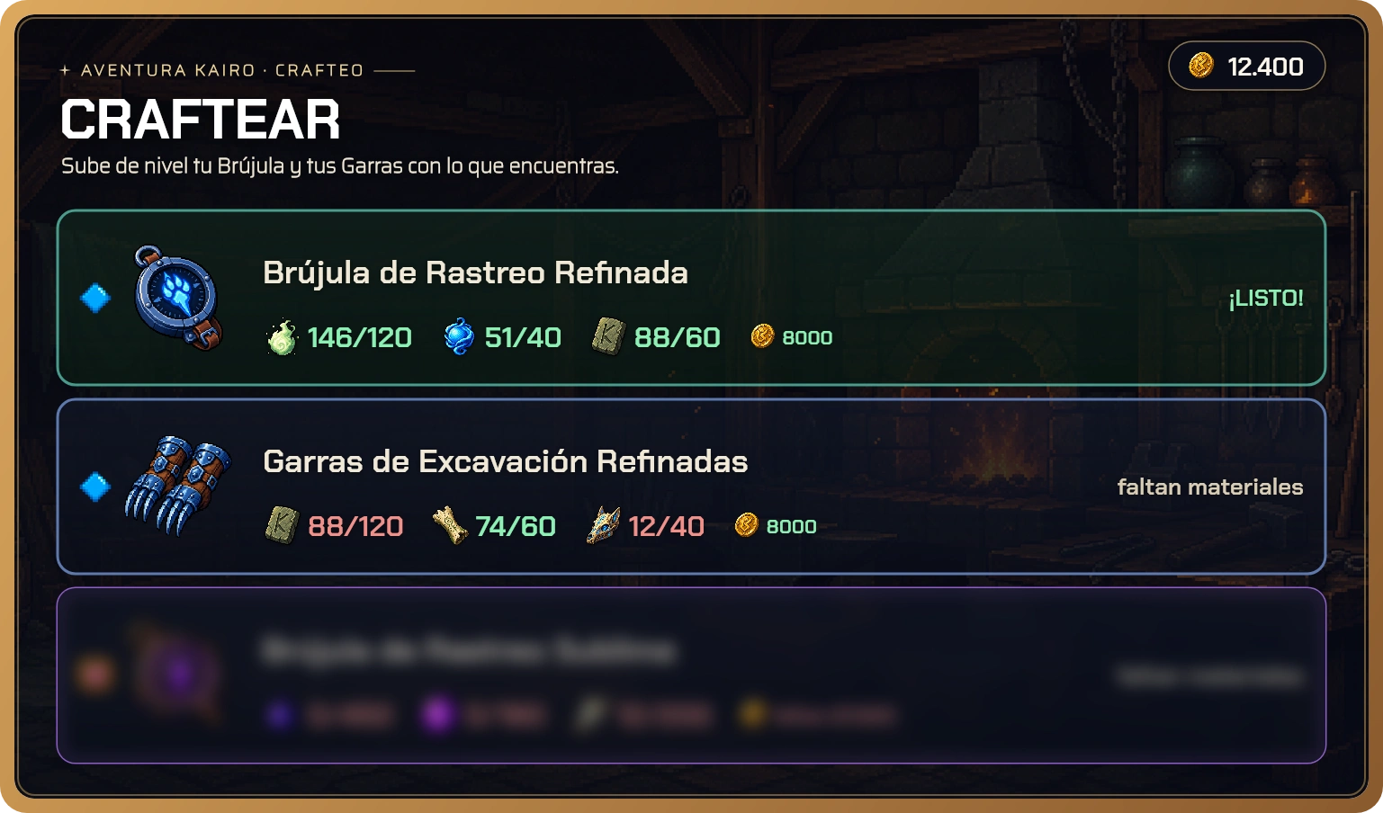Carta real de Craftear · recetas en Discord