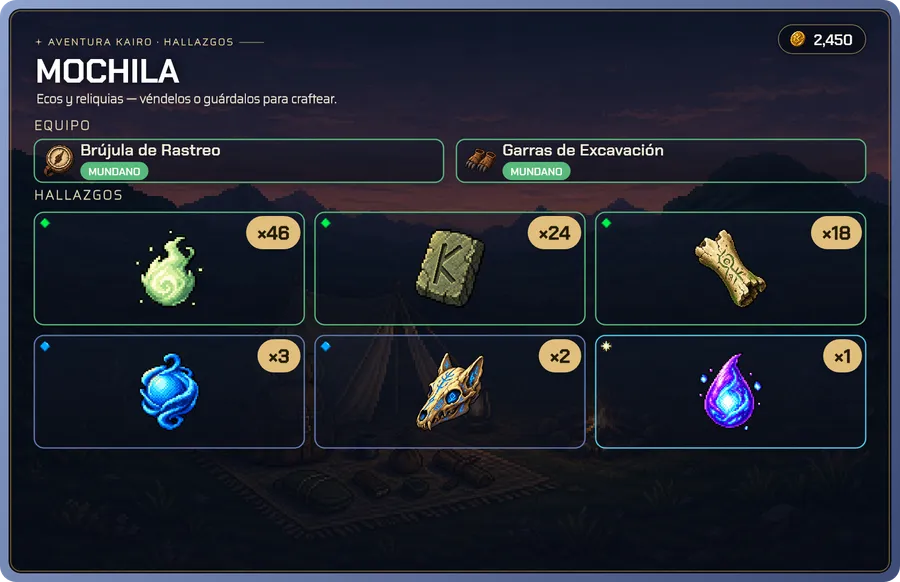Carta real de Mochila en Discord