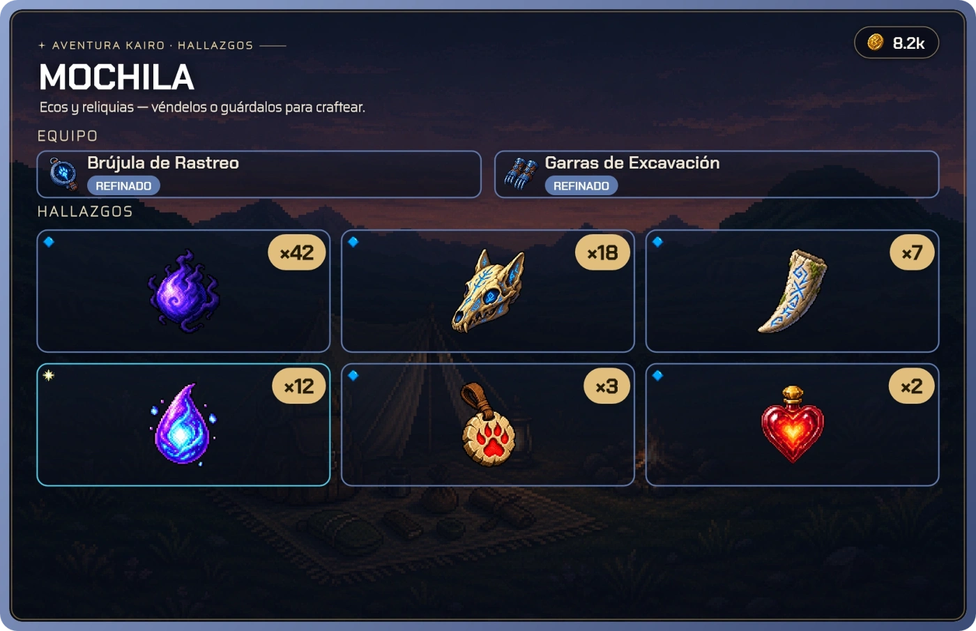 Carta real de Mochila en Discord