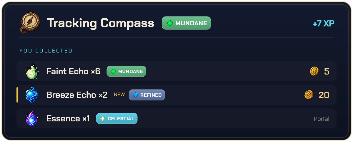 Real Outing · loot card in Discord